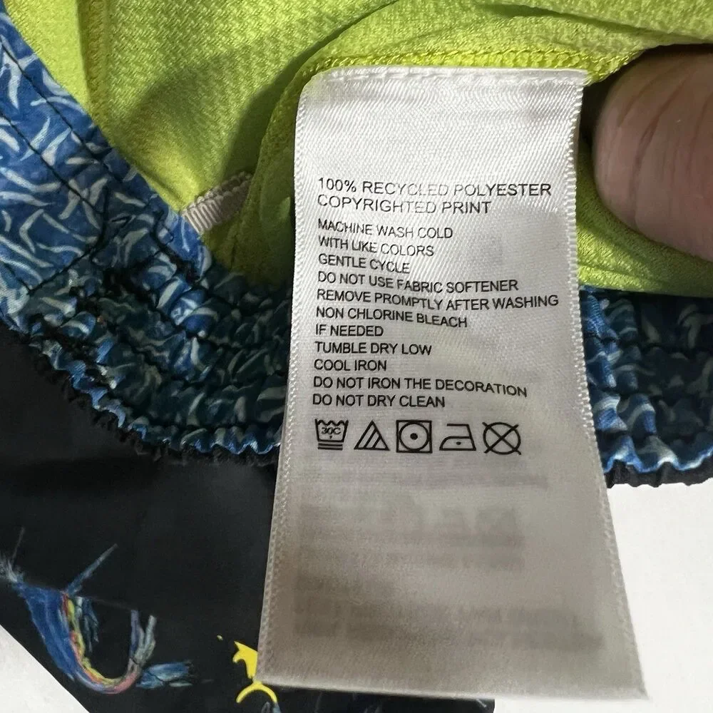 Tommy Bahama Swim Trunks Shorts Mens 2XLB Big & Tall Blue Abstract Pattern Mesh